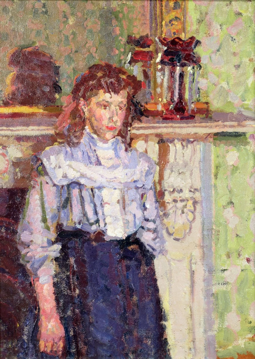 Harold Gilman - Ragazza accanto al caminetto, The Potteries Museum and Art Gallery, Stoke, on, Trent